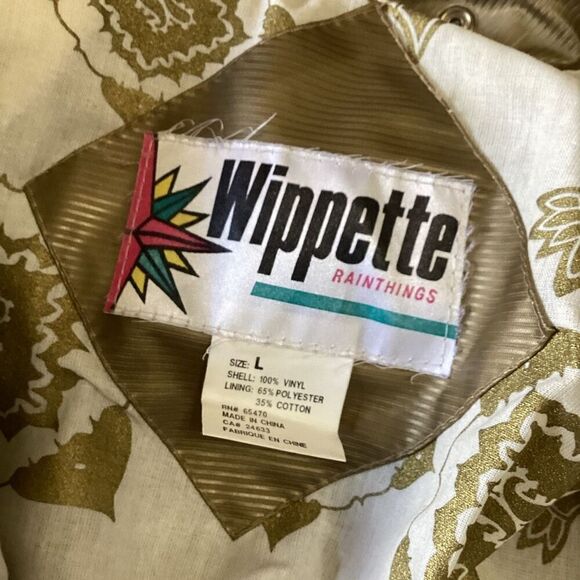 Wippette Vinyl Raincoat Slicker Shiny Gold L - Picture 9 of 13